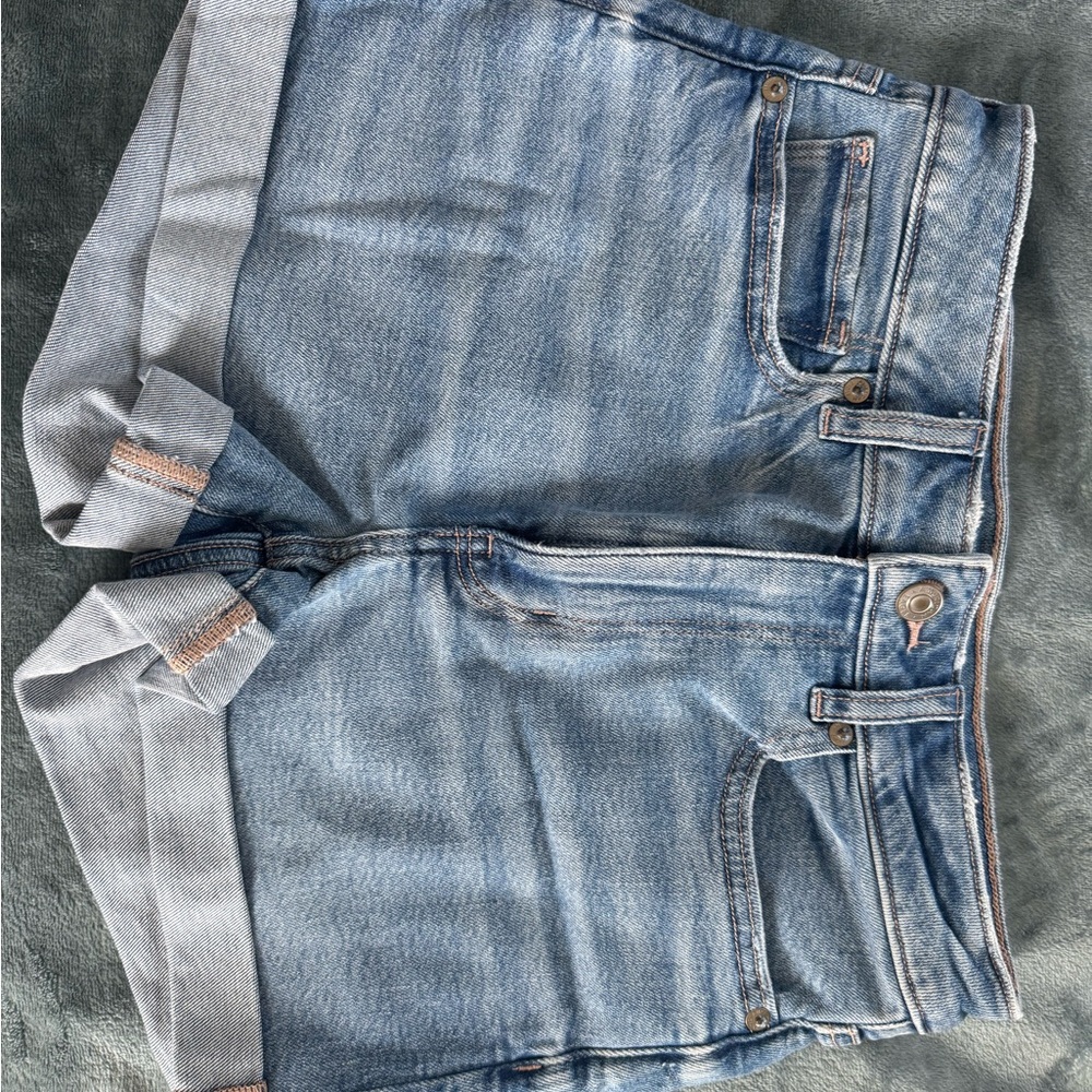 American Eagle Blue Denim Cuffed Shorts